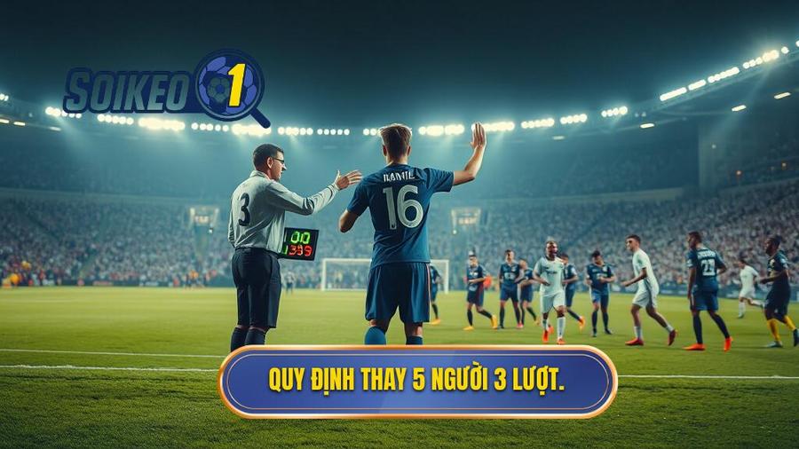 2. Quy định thay 5 người 3 lượt.